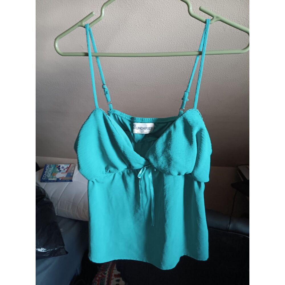 Teal blue babydoll boho top coquette
